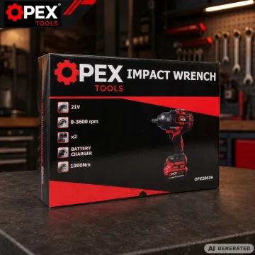 Безчетков акумулаторен гайковерт OPEX TOOLS 1000 Nm, 2 × 3 Ah