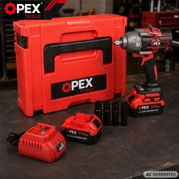 Безчетков акумулаторен гайковерт OPEX TOOLS 1000 Nm, 2 × 3 Ah