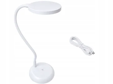 LED настолна лампа с гъвкаво рамо, димиране и USB-C, бяла, 53 см