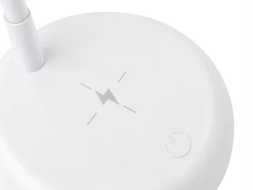 LED настолна лампа с гъвкаво рамо, димиране и USB-C, бяла, 53 см