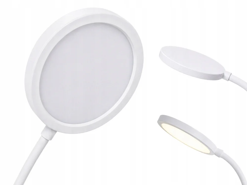 LED настолна лампа с гъвкаво рамо, димиране и USB-C, бяла, 53 см