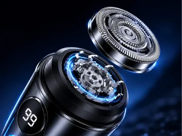 Водоустойчива компактна електрическа самобръсначка, USB-C, 3 W – синя