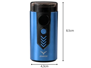 Водоустойчива компактна електрическа самобръсначка, USB-C, 3 W – синя