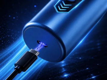Водоустойчива компактна електрическа самобръсначка, USB-C, 3 W – синя