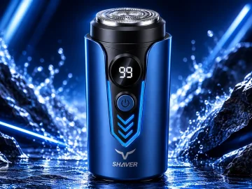 Водоустойчива компактна електрическа самобръсначка, USB-C, 3 W – синя