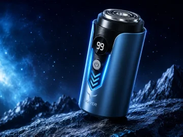 Водоустойчива компактна електрическа самобръсначка, USB-C, 3 W – синя