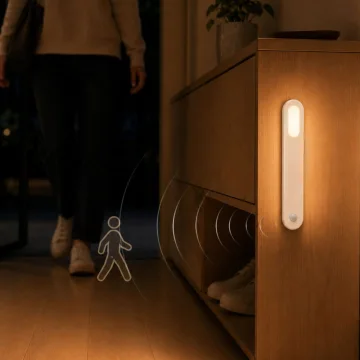Магнитна LED лампа със сензор за движение, 1,5 W, 15 см, бяла