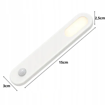 Магнитна LED лампа със сензор за движение, 1,5 W, 15 см, бяла