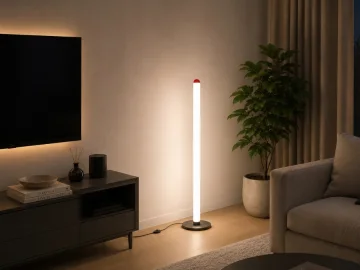 LED подова лампа 100 см, 9 W, три светлинни режима и димер, черна