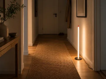 LED подова лампа 100 см, 9 W, три светлинни режима и димер, черна