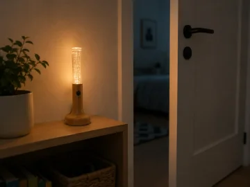 LED нощна лампа с датчик за движение и магнитен монтаж, USB-C – кафява