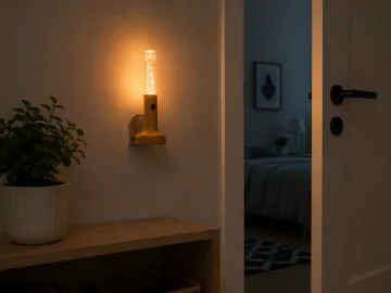 LED нощна лампа с датчик за движение и магнитен монтаж, USB-C – кафява
