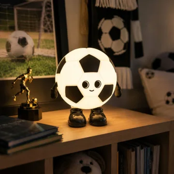 Силиконова LED нощна лампа футболна топка, 3 режима и USB-C