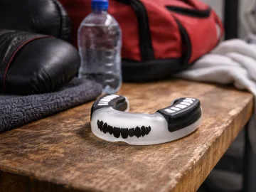 Протектор за зъби за бокс и MMA с кутия – черен и прозрачен