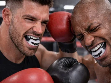 Протектор за зъби за бокс и MMA с кутия – черен и прозрачен