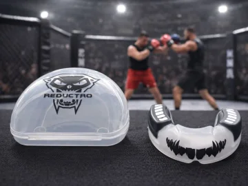 Протектор за зъби за бокс и MMA с кутия – черен и прозрачен