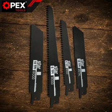 Акумулаторен саблен трион OPEX TOOLS 21 V, 2 батерии и 4 ножа