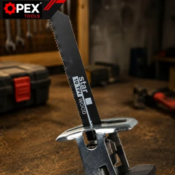 Акумулаторен саблен трион OPEX TOOLS 21 V, 2 батерии и 4 ножа
