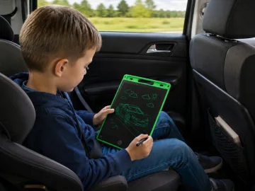 LCD таблет за рисуване и писане 12″ със стилус и заключване, зелен
