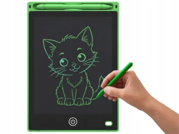 LCD таблет за рисуване и писане 12″ със стилус и заключване, зелен
