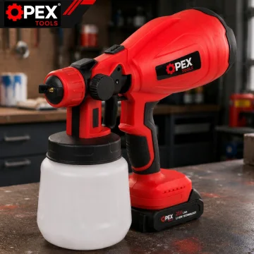 Акумулаторен пистолет за боядисване OPEX TOOLS 21 V, 1 л, 2 батерии