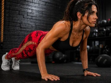 Дамски спортен клин с висока талия и push-up ефект, S/M – червено и черно