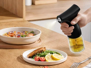 Електрически пулверизатор за олио и оцет, 200 мл, USB-C – черен