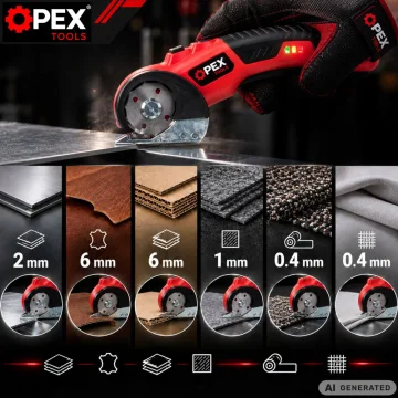 Акумулаторен дисков нож OPEX TOOLS с LED и USB-C, 1500 mAh