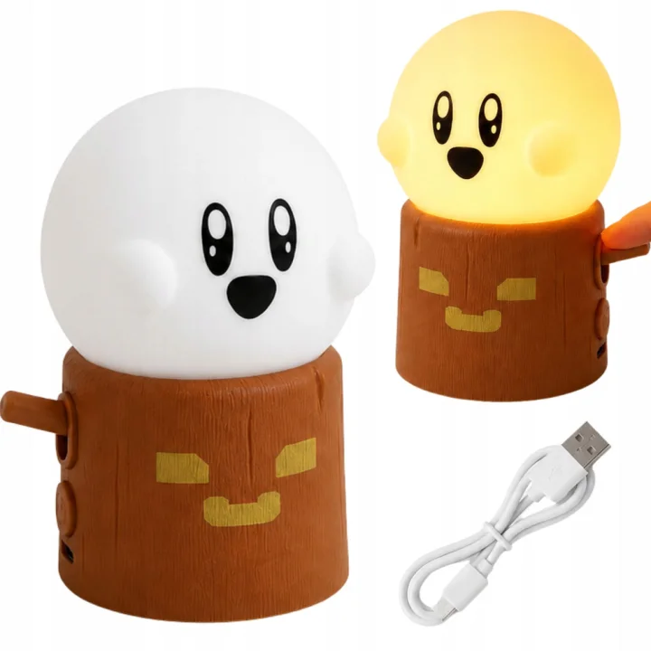 LED нощна лампа призрак в пънче, 2 режима, USB-C зареждане