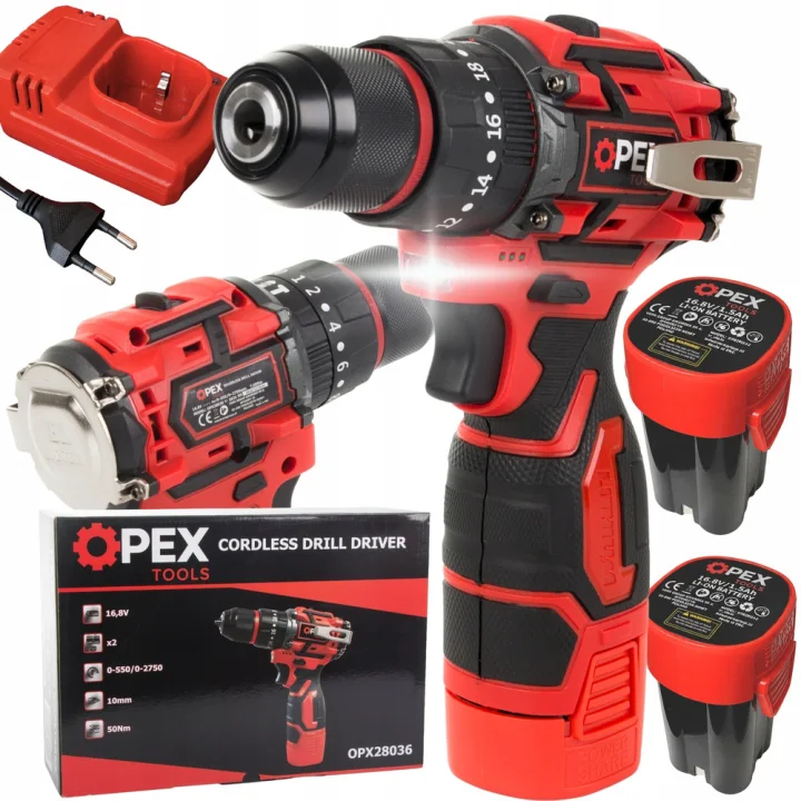 Безчетков ударен винтоверт OPEX TOOLS 16,8 V, 50 Nm, 2 батерии