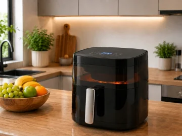 Еър фрайър 4 л, 1200 W с прозорец и 8 програми – черен