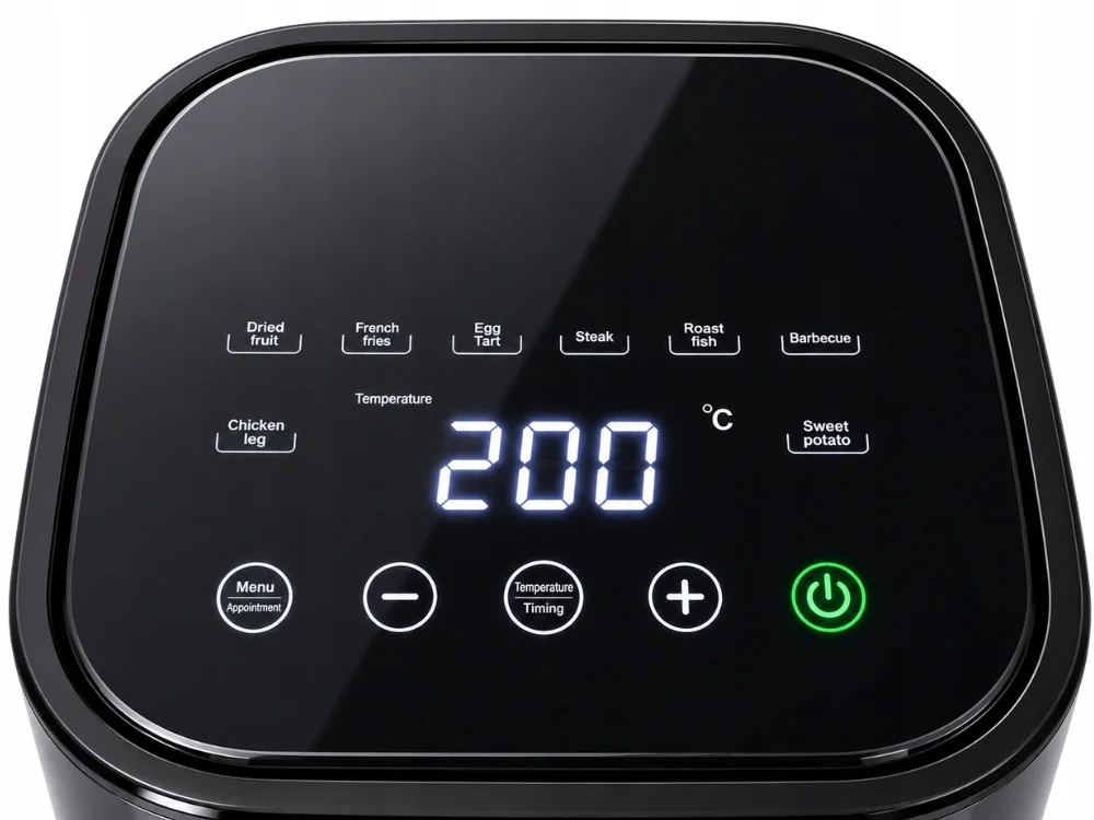 Еър фрайър 4 л, 1200 W с прозорец и 8 програми – черен