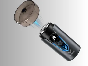 Мини електрическа самобръсначка с LED дисплей и USB-C, 3 W – черна
