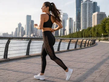 Дамски спортен клин с висока талия и push-up ефект – черен, L/XL