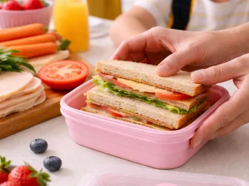 Сгъваеми силиконови кутии за храна с капаци, комплект 4 броя – розови