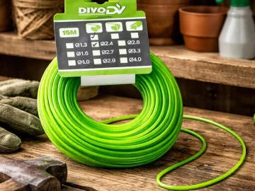 Найлонова корда за тример DIVODV 2 мм × 15 м – зелена