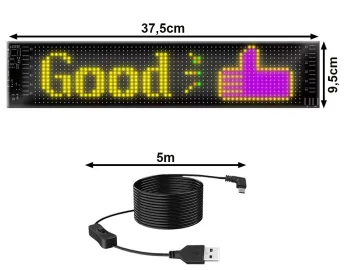 Гъвкав програмируем LED панел 16×64 с PixelJoy и дистанционно, 37,5×9,5 см