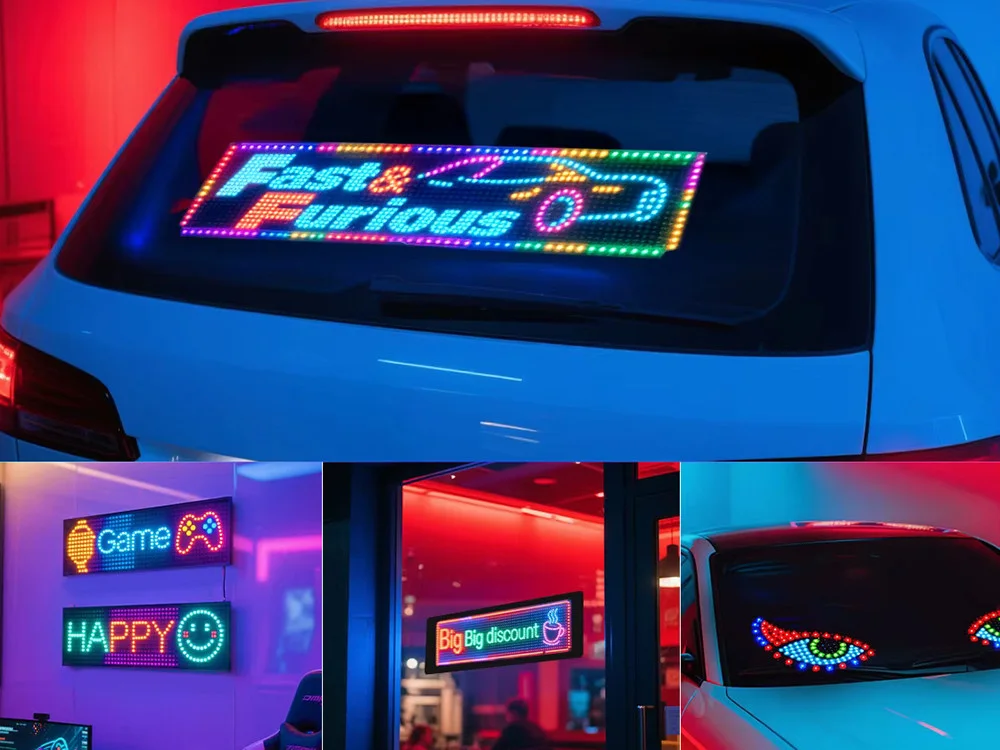 Гъвкав програмируем LED панел 16×64 с PixelJoy и дистанционно, 37,5×9,5 см