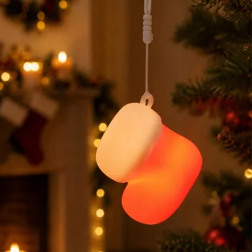 Коледна LED лампа чорапче с 3 режима и USB зареждане, 7 см