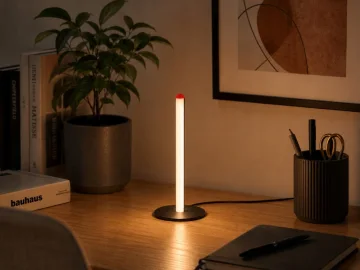 Настолна LED лампа 25 см, 3,7 W, 3 светлини и димиране, черна