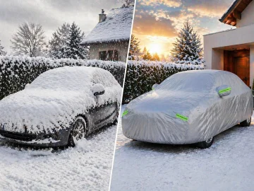 Покривало за автомобил с джобове за огледала, XL, 145 × 429 × 107 см – сребристо