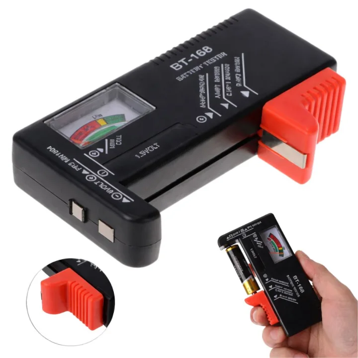 Аналогов тестер за батерии AA, AAA, C, D и 9V, 11 × 6 см