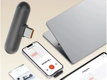 Безжични микрофони брошки, 2 броя с USB-C приемник и заряден кейс