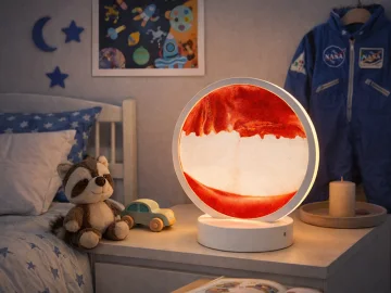 Декоративна 3D пясъчна LED лампа с USB – червена