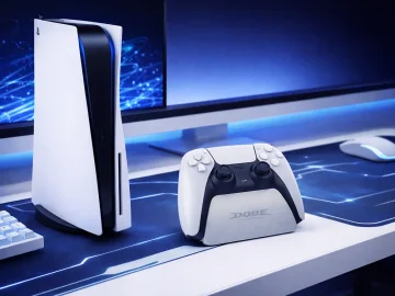 Стойка за контролер PS5 DualSense от пластмаса – бяла