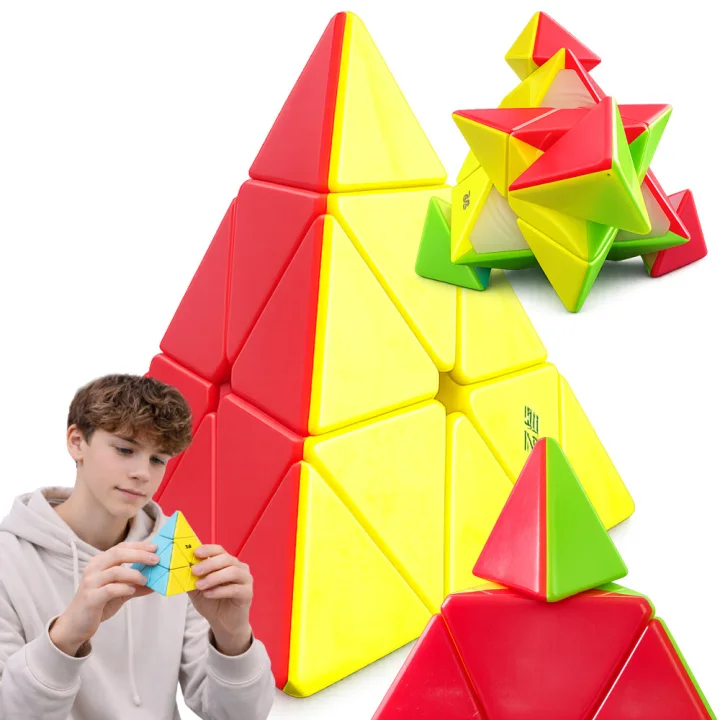 Логическа пирамида за нареждане, многоцветна, 9,5 × 9,5 × 9,5 см