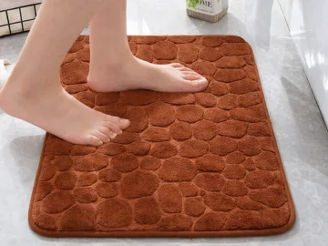 Абсорбираща постелка за баня 80 × 50 см – кафява