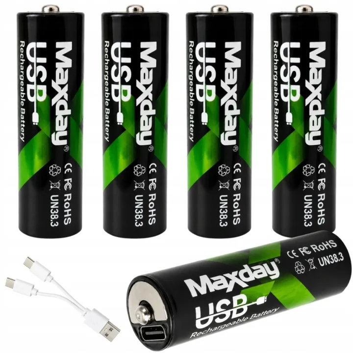 Акумулаторни батерии AA Li-ion 1,5 V, 1466 mAh с USB-C, 4 броя