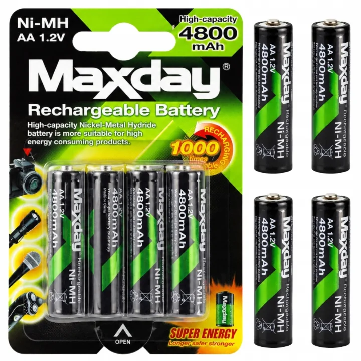 Акумулаторни батерии AA Ni-MH 1,2 V, 4800 mAh, 4 броя