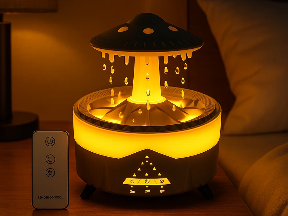 Овлажнител и ароматен дифузер UFO с RGB светлина, 350 ml